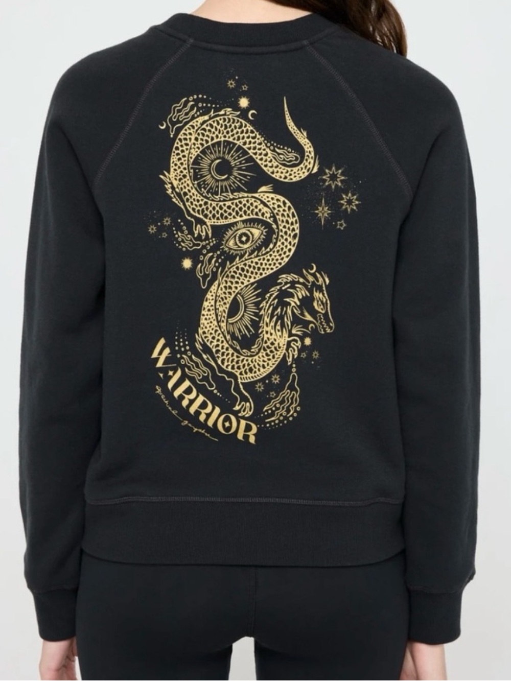 Spiritual Gangster Gold Dragon Warrior Cozy Crew Sweatshirt Celestial Warrior